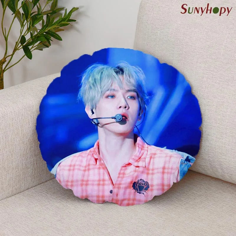 

BAEK HYUN Round Throw Pillows Peach Skin Pillowcase Cushion Diameter 40cm50cm60cm Home Decoration Cushions-ZLL