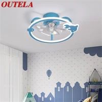 outela contemporary cartoon ceiling fan with lights remote control lighting for home children bedroom