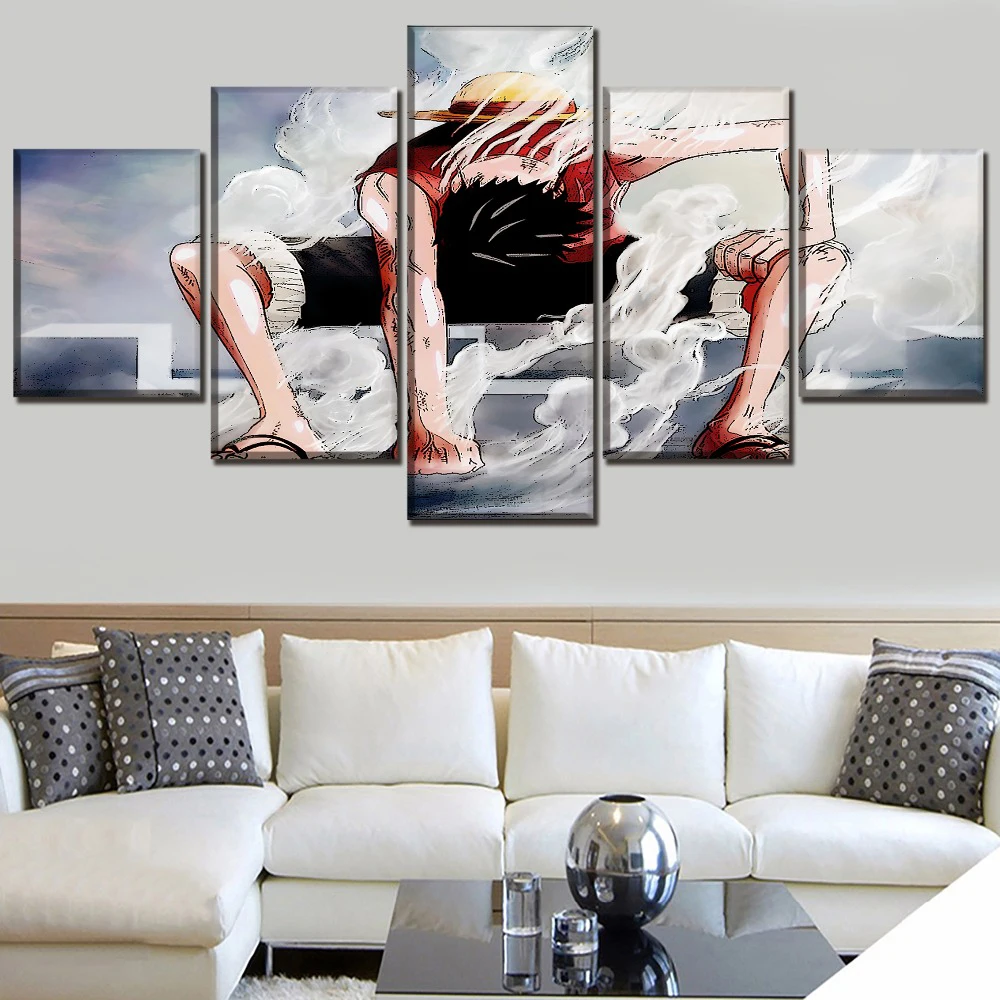 

5 Pieces Wall Art Canvas Painting Anime Character Poster Modern Living Room Bedroom Home Decoration Modular Pictures Framework