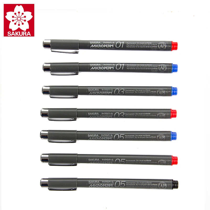 

Sakura Pigma Micron Pen EOK 01/03/08 Black Blue Red Pigment Ink Waterproof Fineliner Markery Drawing Pens Anime Sketch Marker