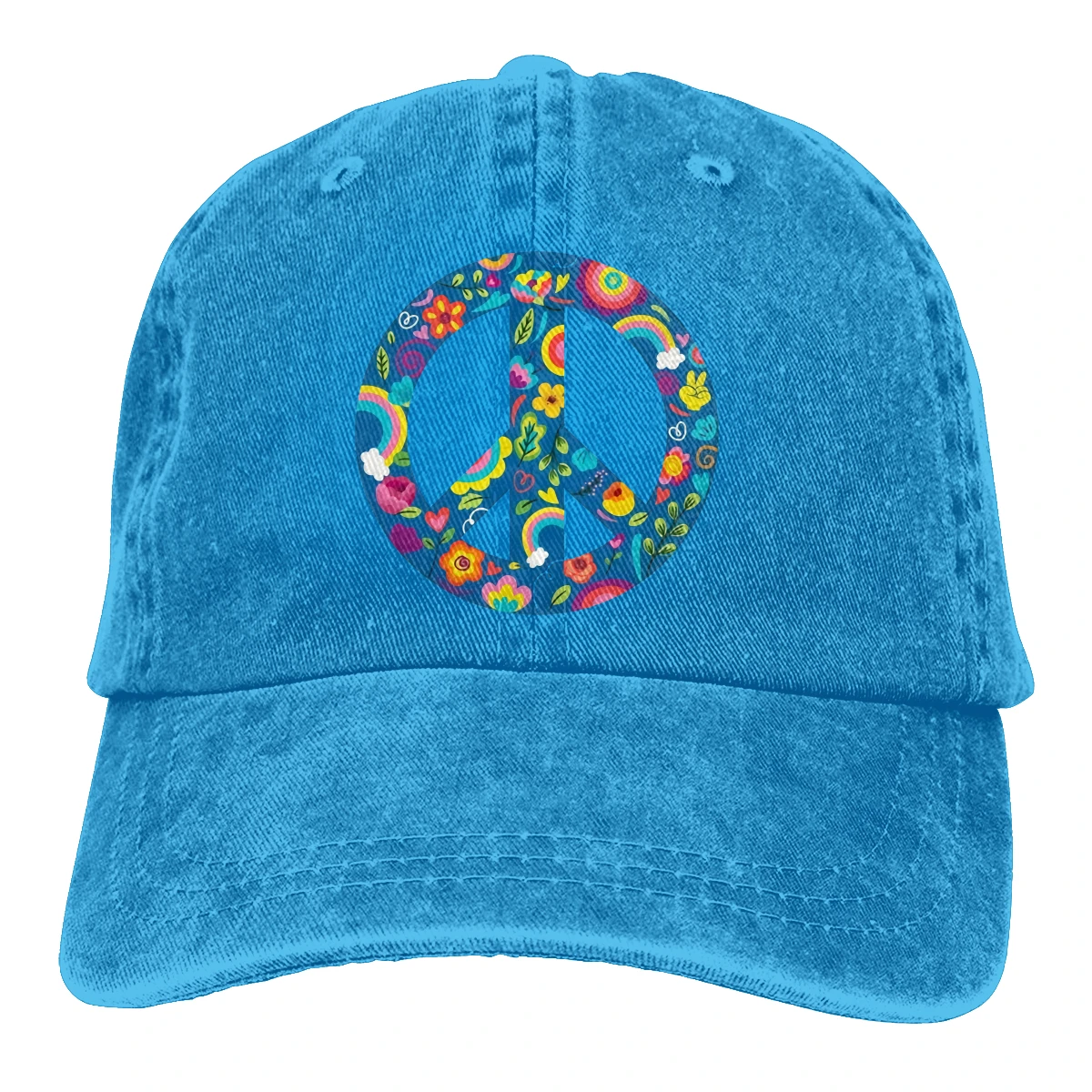 

Peace Sign man woman's Retro Washed Cowboy hat Dad Cap