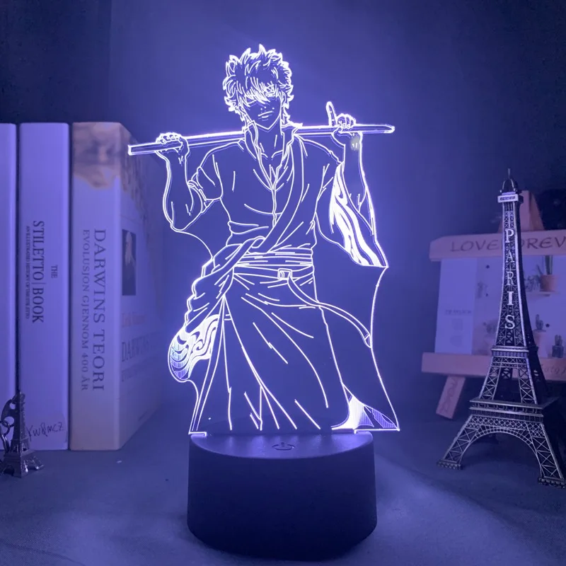 Светодиодный ночсветильник Gintama Gintoki Sakata для спальни декоративный красочный
