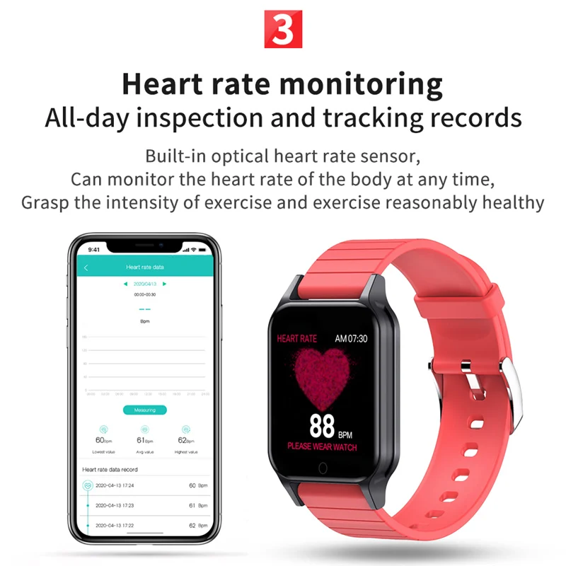 

T96 Body Temperature Smart Watch Man Heart Rate Blood Pressure Bluetooth Fitness Tracker Smart Bracelet Silica Gel Electronic
