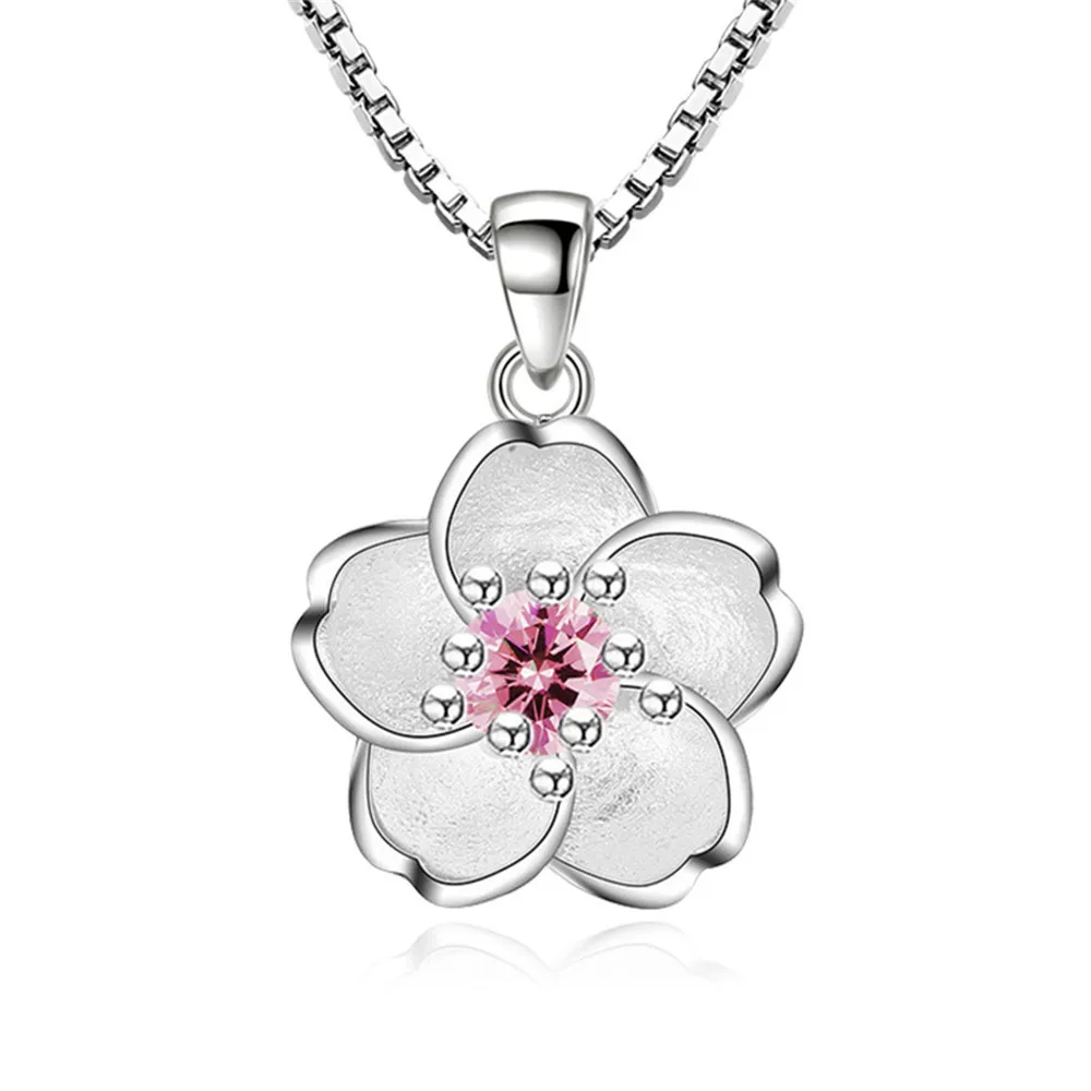 Pink Necklace SHDEDE Модные Ювелирные наборы женские аксессуары CZ Кристалл от Swarovski Подвеска для вечеринок Ожерелье Серьги Горячая не аллергия+ WH22 - Окраска металла: Pink Necklace