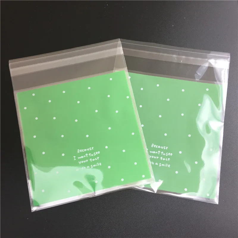 

100pcs/lot Skyblue Pink Plastic Self Adhesive Cookie Packaging Bag Wedding Candy Gift Decoration Bag 10*10cm
