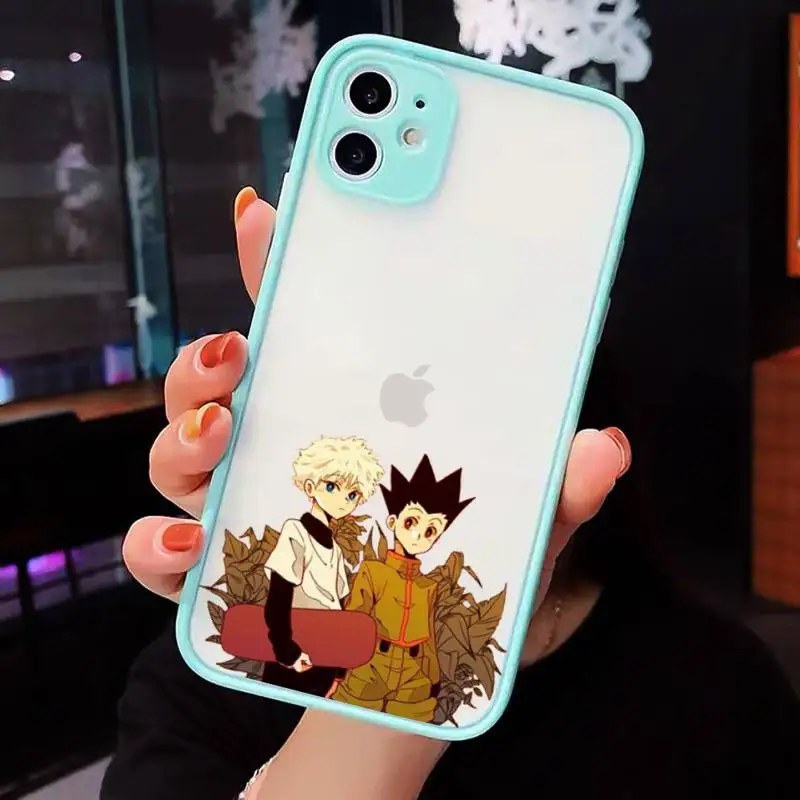 

HUNTER x HUNTER Phone Case For iPhone 12 11 Mini Pro XR XS Max 7 8 Plus X Matte transparent blue Back Cover