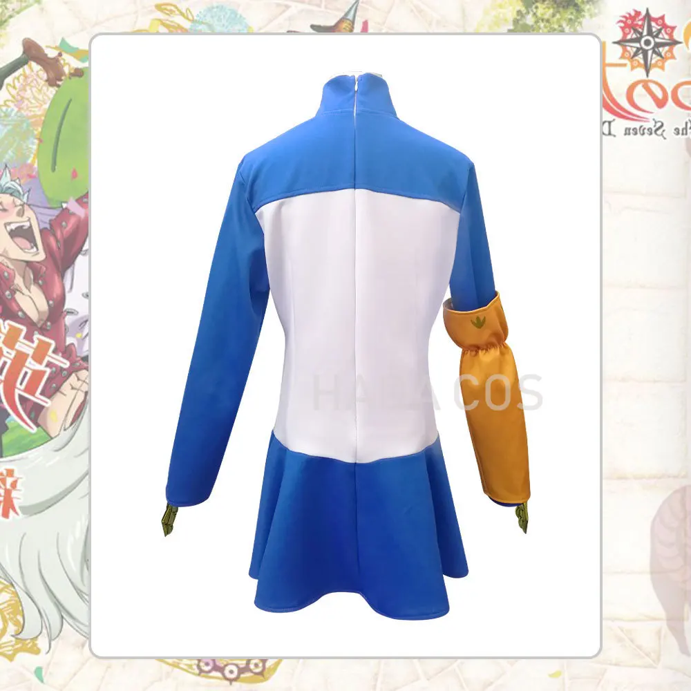 Женский костюм Элизабет лионес длинный зеленый парик из аниме Семь смертных