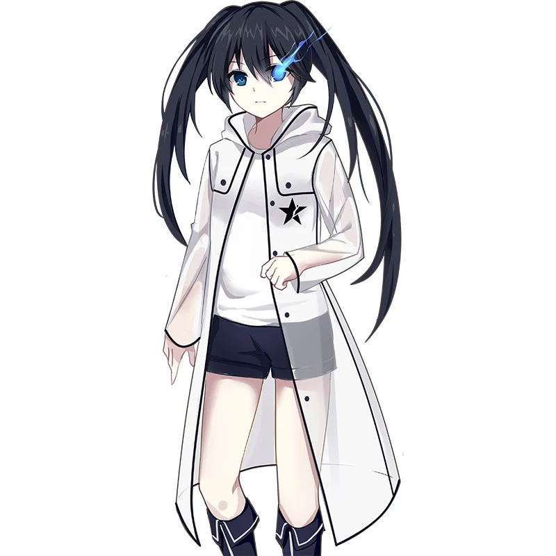 1 шт. прозрачный непромокаемый плащ с капюшоном в стиле аниме BLACK ROCK SHOOTER унисекс