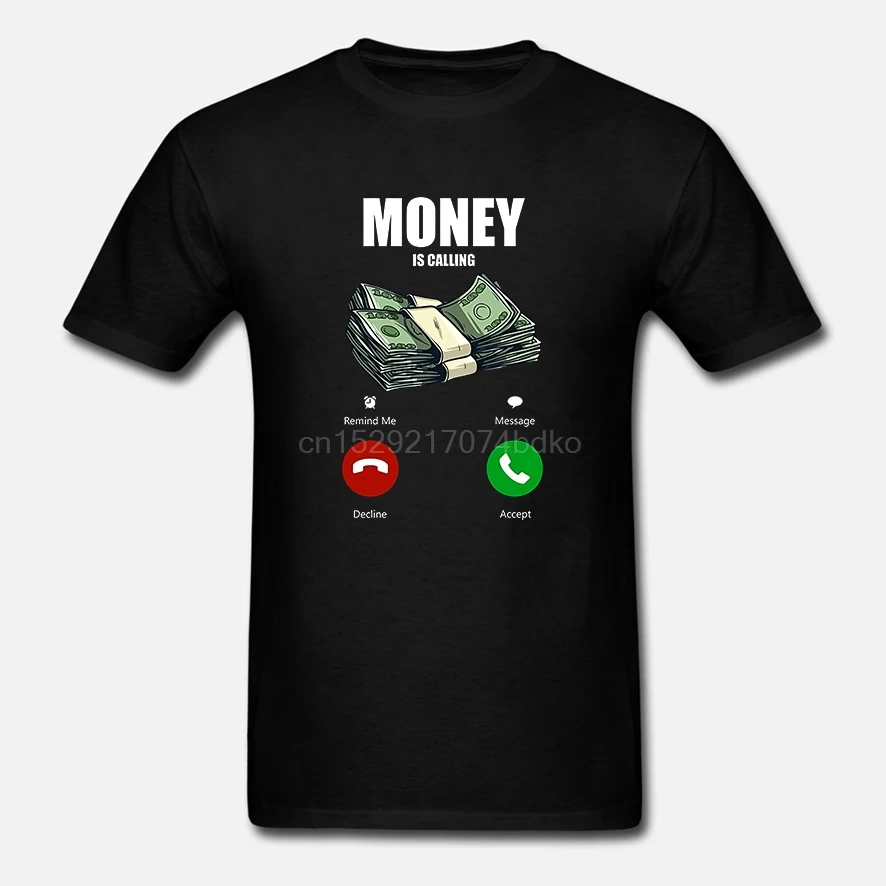 Забавная деловая футболка Hustler с принтом Money Is call Мужская хлопковая |