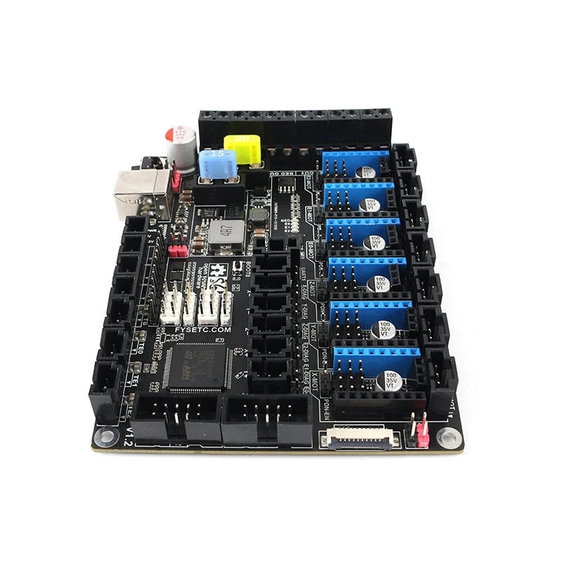 

3D Printer Accessories S6 V1.2 ARM32-Bit Main Control Board Supports Color Contact Screen Black