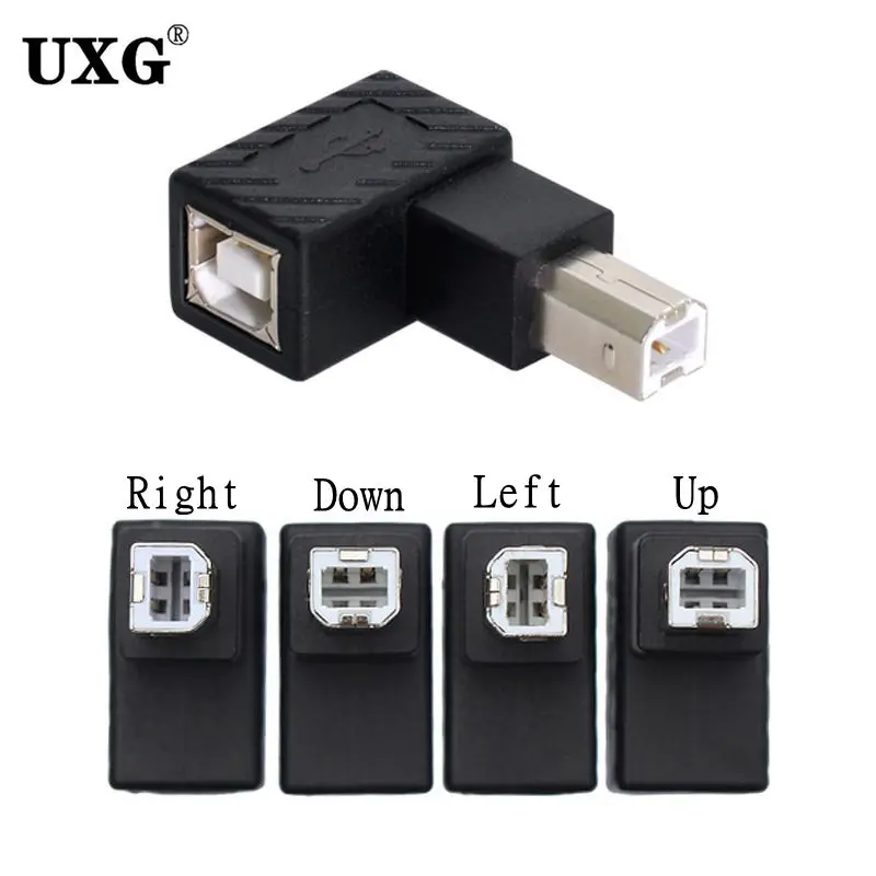 

USB 2.0 Тип B порт печати 90 градусов конвертер адаптер правый левый вверх вниз угловой удлинитель разъем штырь-гнездо для принтера