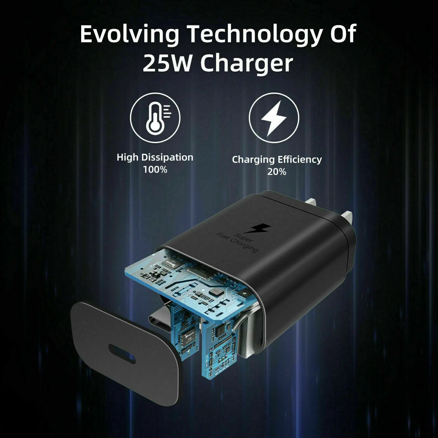 

25W Super Fast Charger Quick Charge Adapter Type C To Type C Cable For Galaxy S20 Plus Note Samsung S20 10 lite/10 plus