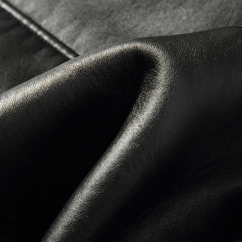 Пальто BATMO мужское из натуральной кожи с воротником лисьего меха | Мужская одежда