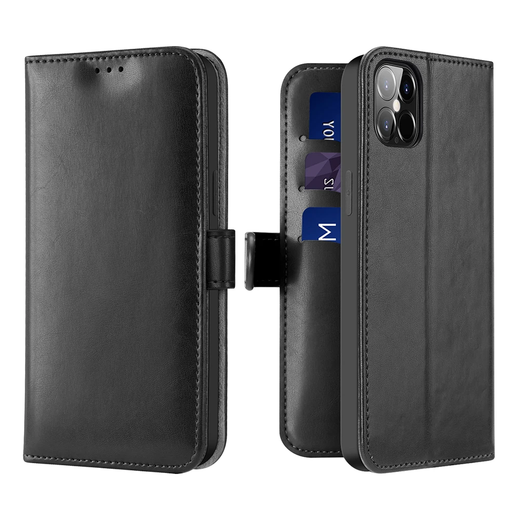 

KADO Series DUX DUCIS For iPhone 12 Pro Max 6.7'' Luxury Leather Wallet Flip Case Cover Full Good Protection Super Soft Smoothly