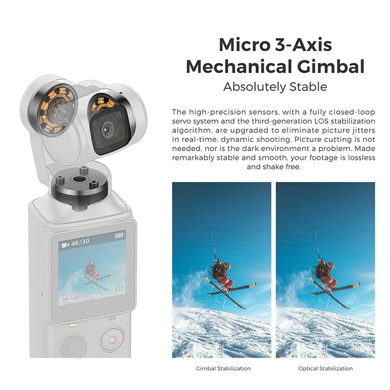 Ручная карманная мини камера с 3 осевым стабилизатором 4K HD|Стабилизаторы и
