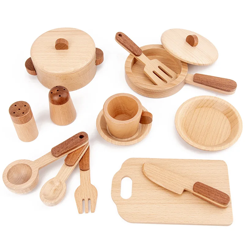 Деревянные кухонные игрушки, ролевые игры, детский кухонный набор, имитация кухонной посуды, миниатюрные игрушки для девочек, Игрушки для р... от AliExpress RU&CIS NEW
