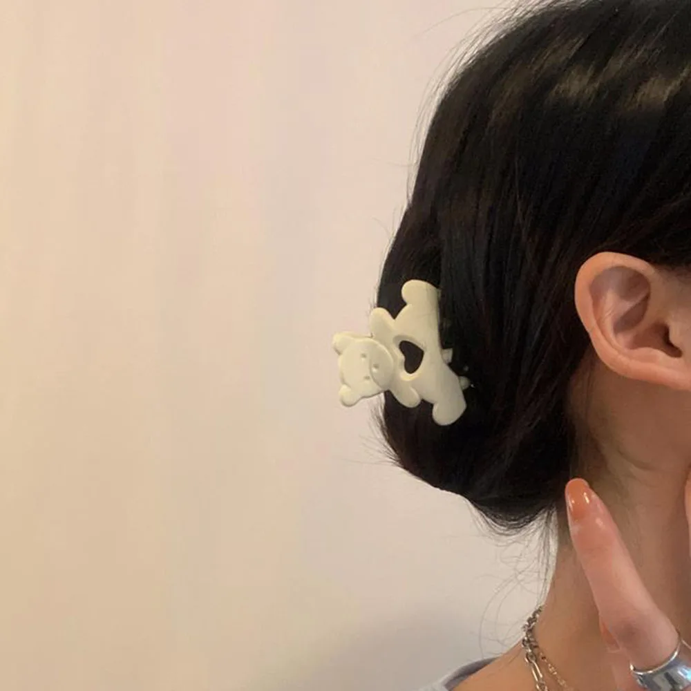 

New Korean Kawaii Bear Hair Clip Claw Clamp for Women Girls Kids Hairpin Crab Headband Hair Washface Accessories Headwear