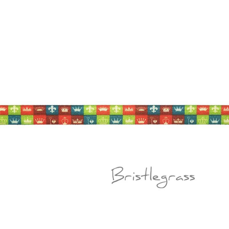 Crown BRISTLEGRASS 2 ярда 5/" 1,5 см Сова Фламинго цветочный принт враг складной над эластичными повязка из спандекса волос галстук платье с повязкой швейная отделка - Цвет: Crown