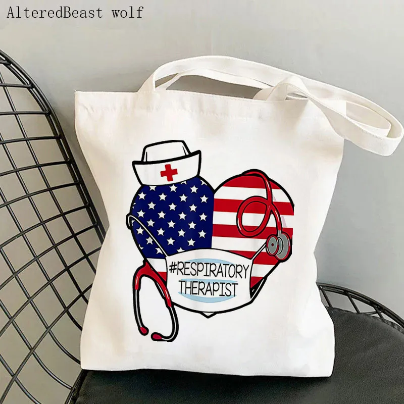 

Women Shopper bag Respiratory Therapist NURSE Bag Harajuku Shopping Canvas Shopper Bag girl handbag Tote Shoulder Lady Bag