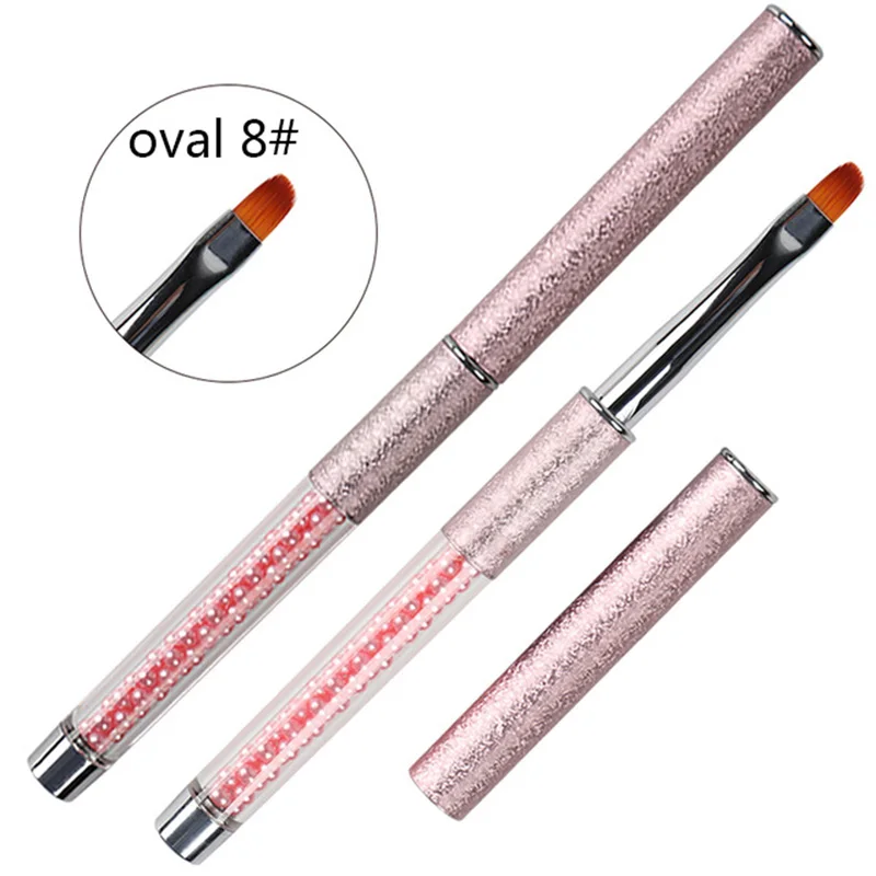 

BQAN Nail Brush Oval #6#8 Brush Nail Art Pink Pearl Handle Nail Art Pen Beauty Nail UV Gel Drawing Painting Pen Manicure Tools