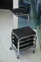 beauty salon trolley chair stool height quality casters 73x39x32cm black