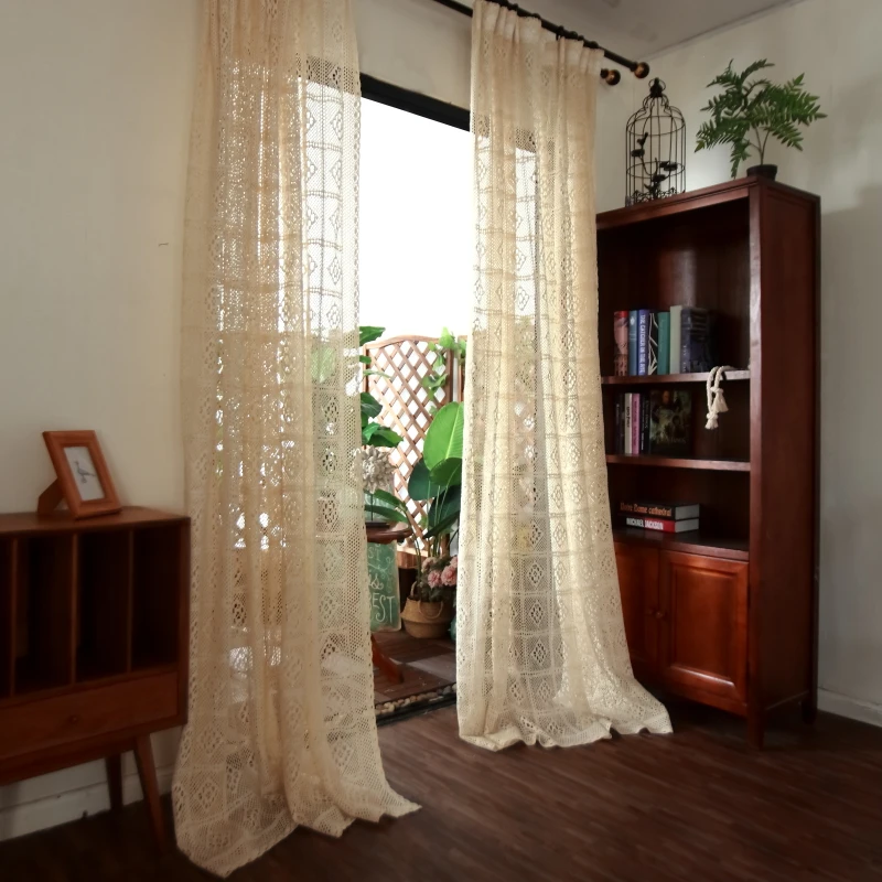 100% хлопок греческий винтажный вязаный занавес для гостиной готовый спальни|curtain