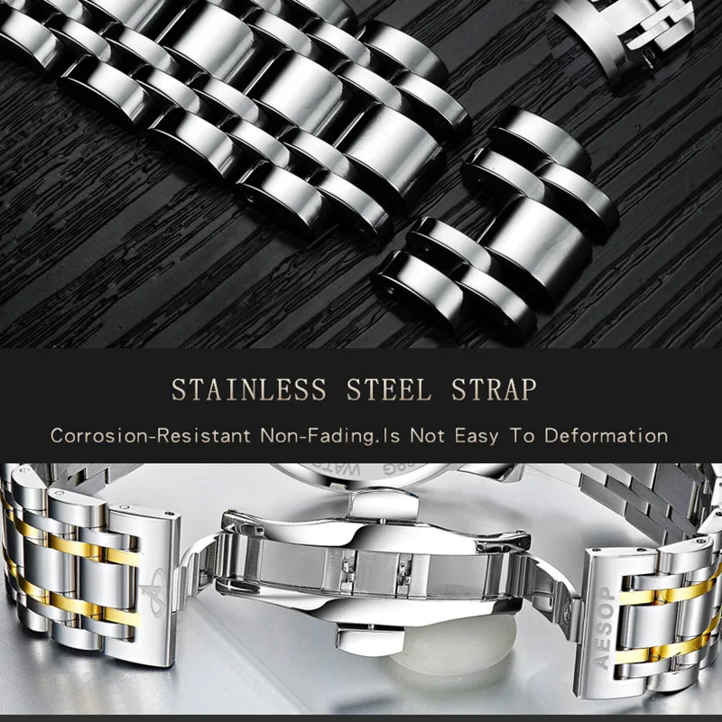 Мужские спортивные кварцевые часы AESOP синие водонепроницаемые наручные из