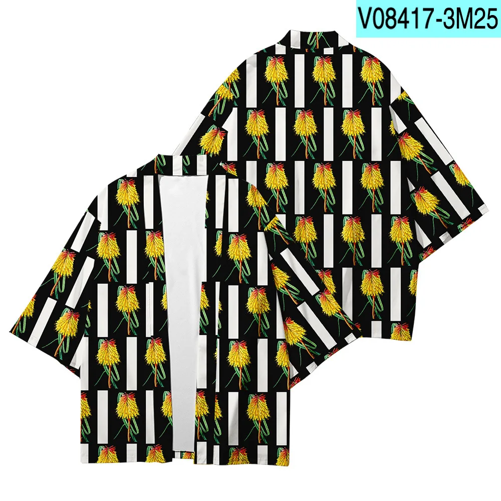 

Harajuku Kimono 2020 Men Japanese Thin Kimono Streetwear Traditional Cardigan Samurai Yukata Demon Haori Obi Kimono