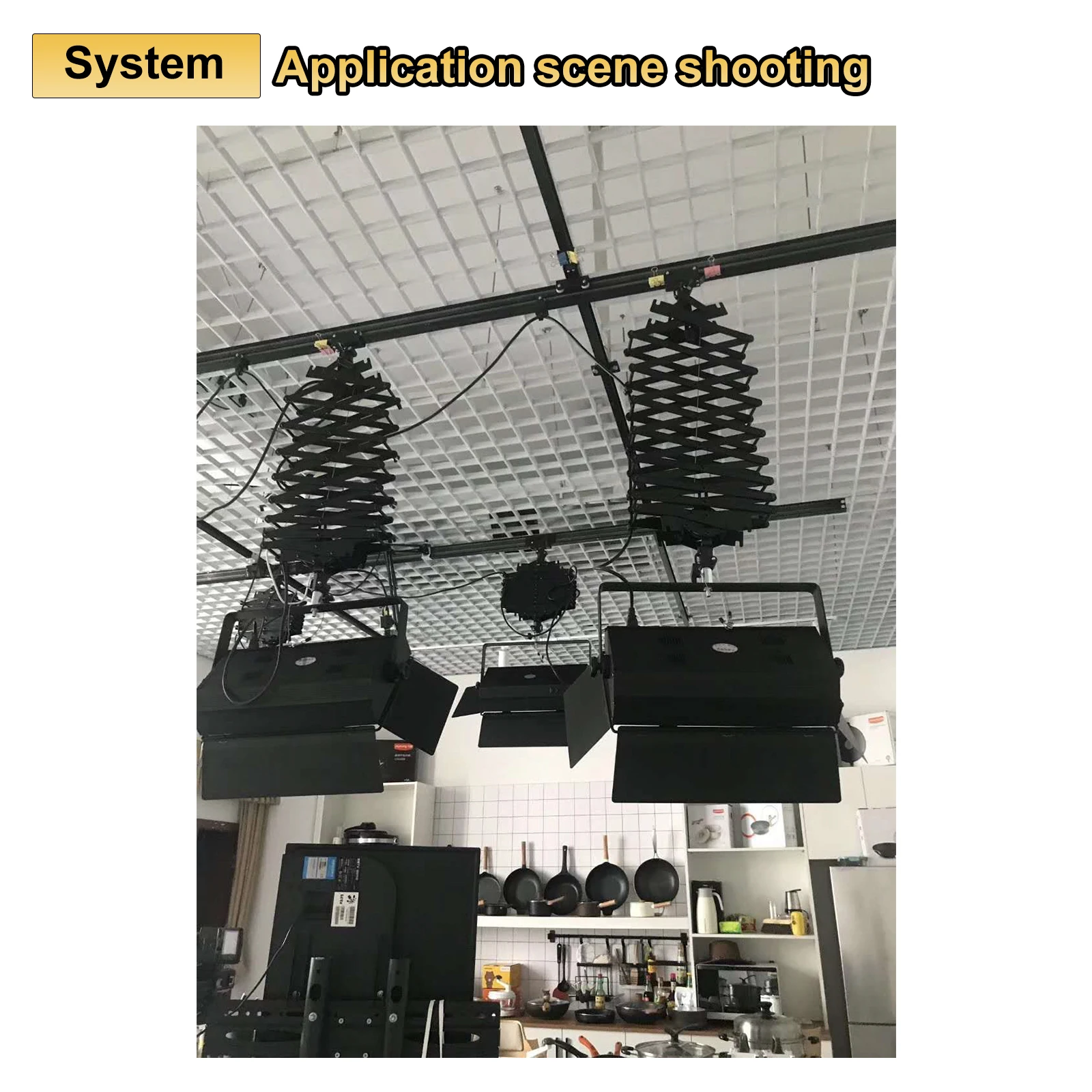 

Studio Ceiling Rail System photography pantograph Kits Ceiling Track Accessories 2*2m length