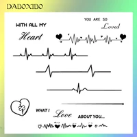 daboxibo heartbeat graph transparent clear stamps for diy scrapbookingcard makingphoto album silicone decorative crafts 13x13
