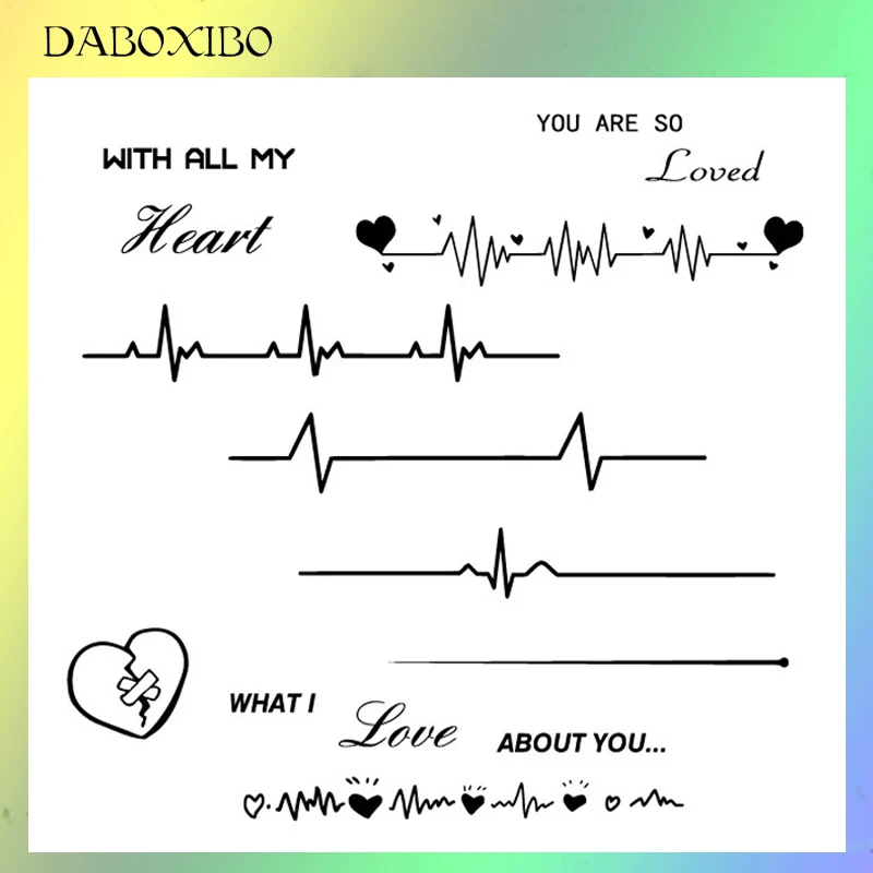 DABOXIBO прозрачная графа сердцебиения прозрачные штампы для DIY