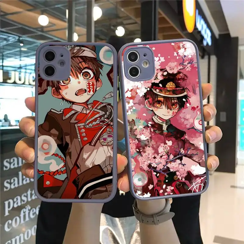 

Anime Hanako Kun Yugi Phone Case For iPhone 12 11 Mini Pro XR XS Max 7 8 Plus X Matte transparent Gray Back Cover