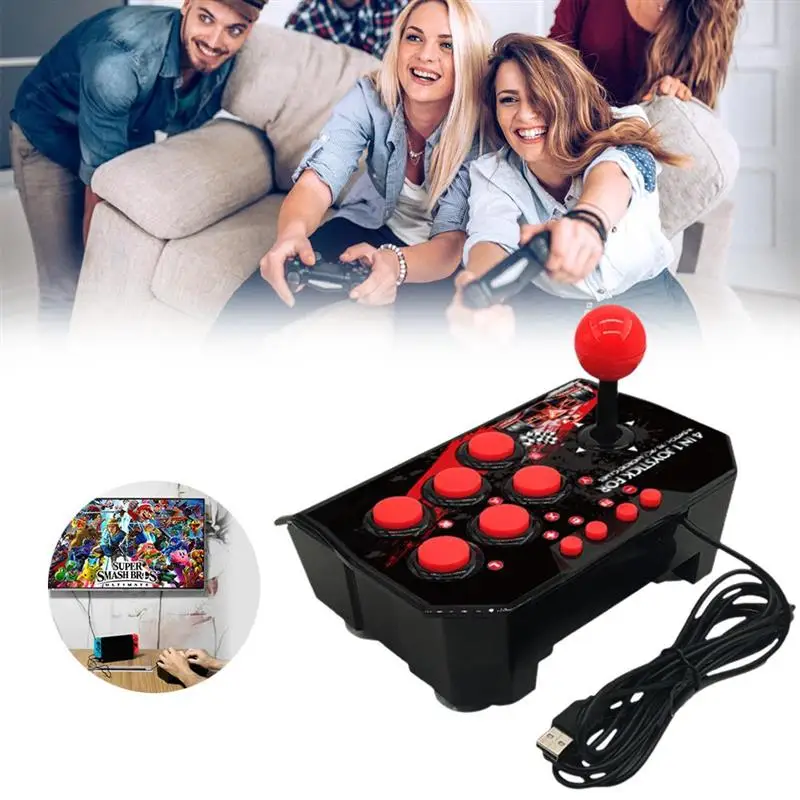 

Для консоли коммутатора 4 в 1 USB проводной игровой джойстик для PS3/Switch/PC/Android TV Ретро Аркадный Игровой контроллер Джойстик
