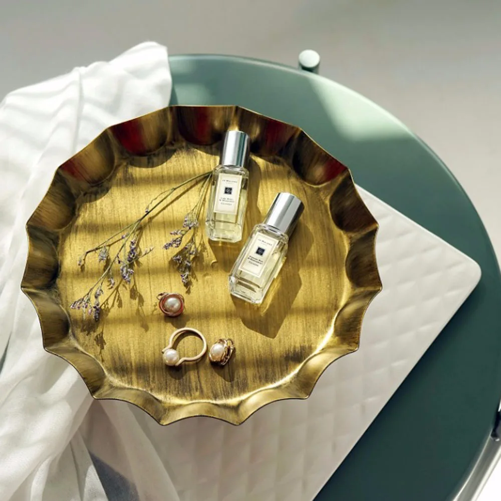 Скандинавский Золотой металлический лоток для хранения шикарный съемный