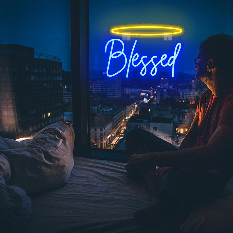 Wanxing благородная синяя неоновая вывеска на стену с питанием от USB светильник