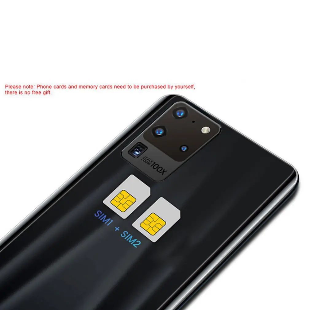 

Variety S20 Pro Smartphone 5.8 Inch Screen Smartphone 512M+4G Android Smartphone 3D Glass Plated Back Cover Black