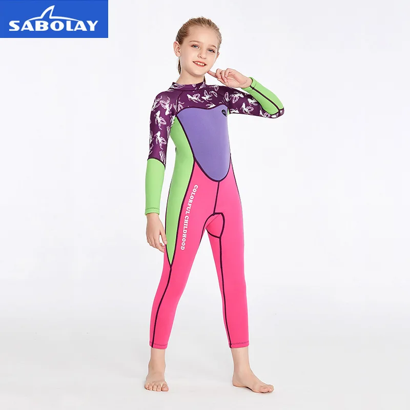 

2MM Neoprene Surfing Wetsuit Windsurf Kitesurf Kids Scuba Diving Suit Children Rash Guard UnderWater Clothes Bathing Swimwear