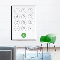 novelty phone call screen poster pad number printable wall art canvas painting for home decor