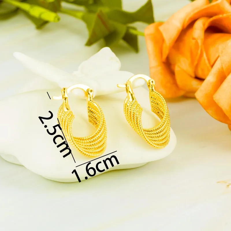 Золотые серьги для женщин девушек арабские африканские эфиопские свадебные