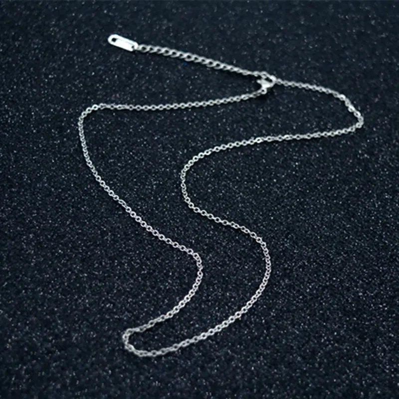 

Titanium Steel Lucky Simple Jewelry O Shape Chain Sweater Necklace 40cm+5cm Europe Brand Style Bijoux NN003