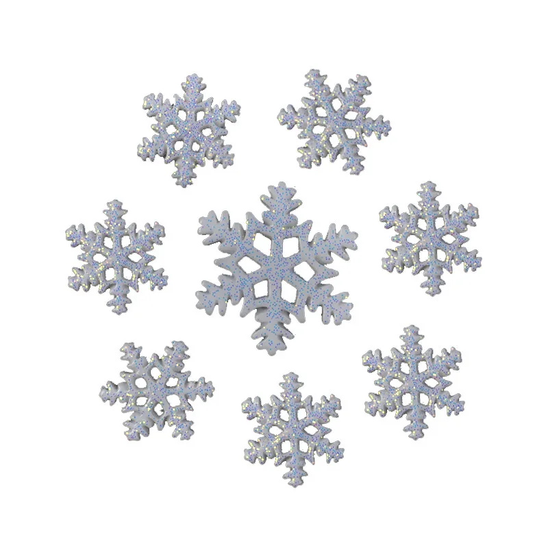 

10 Pcs Merry Christmas Plastic Button Snowflake New Year Christmas Decorations for Home Artificial Snow & Snowflakes