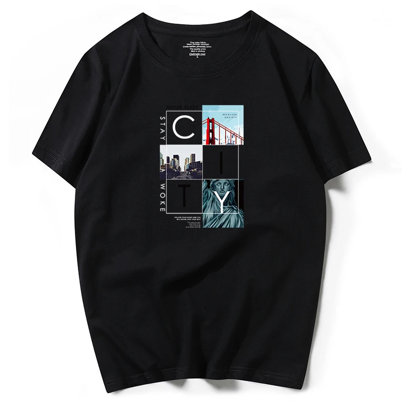 2020 летняя новинка футболка с принтом Мужская дышащая короткими рукавами