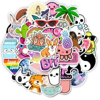 50pcspack cartoon diy stickers waterproof for skateboard guitar luggage kids toys wall decal stickers