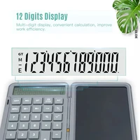 foldable calculator 6 inch calculator lcd writing tablet digital drawing pad 12 digits display with rechargeable