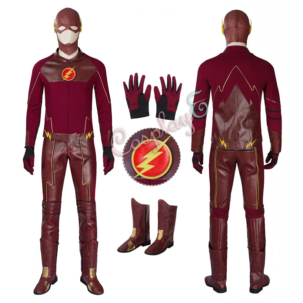 Флэш костюм флэш Сезон 1 Косплей Барри Аллен полный комплект|Костюмы из фильмов и