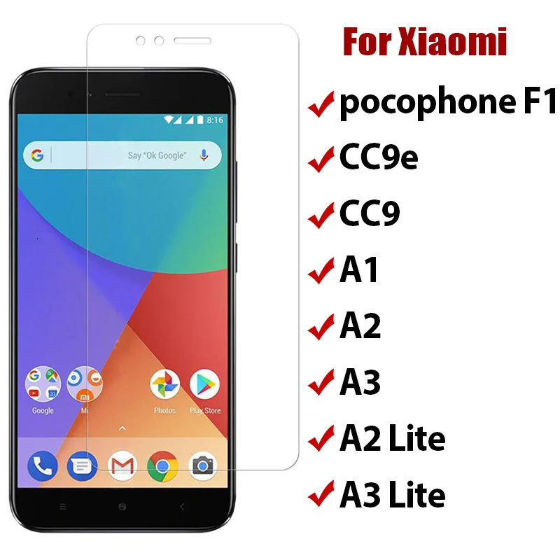 9H Защита экрана для Xiaomi Mi A2 Lite A1 закаленное стекло на A3 CC9 CC9e 10 T Pro 9 9T 8 6|Защитные