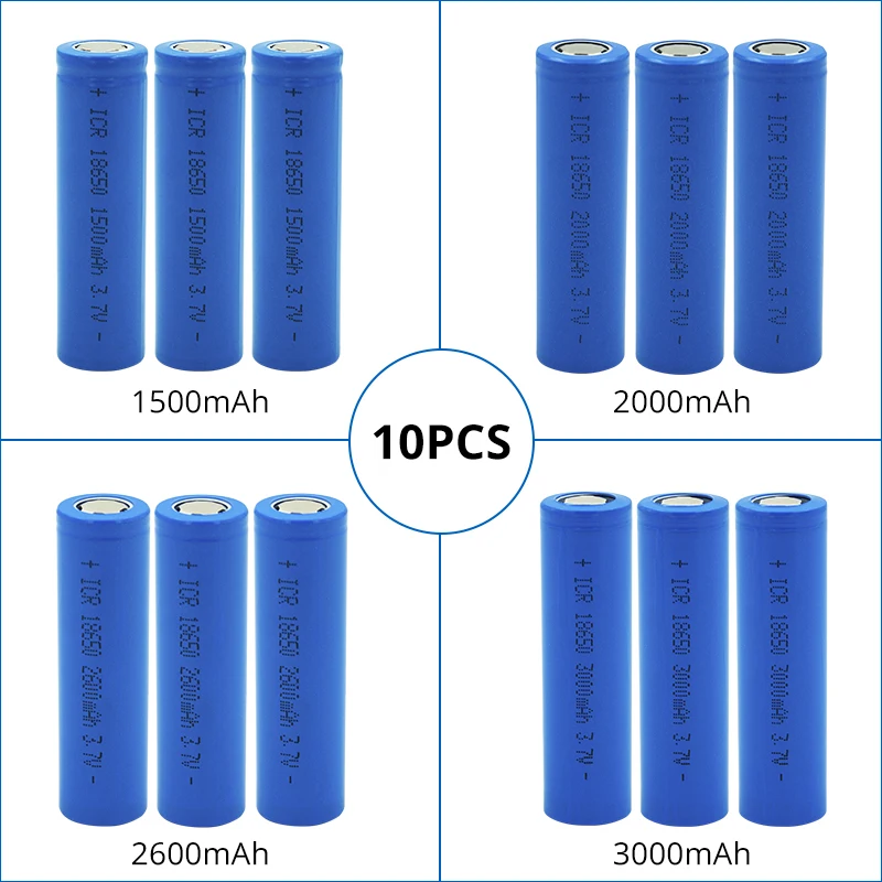 10 шт. 1.5Ah/2.0Ah/2.6Ah/3.0Ah 18650 3 7 V аккумуляторная батарея ICR литиевые батареи литий ионная