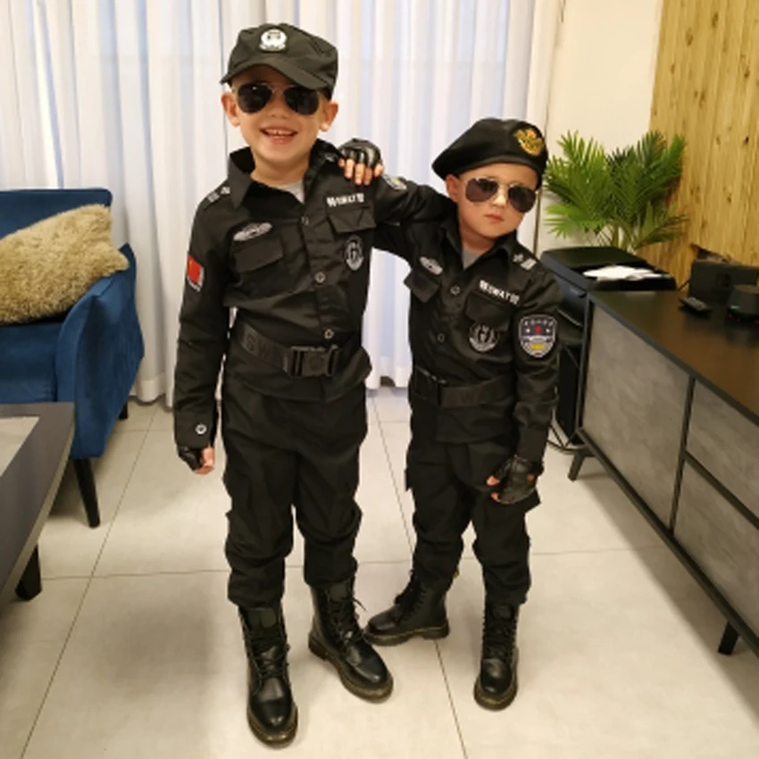 

Детские костюмы для косплея, карнавальвечерние, Хэллоуин, полицейский, ролевая игра, полицейская форма, армейские игрушки, подарок на день р...