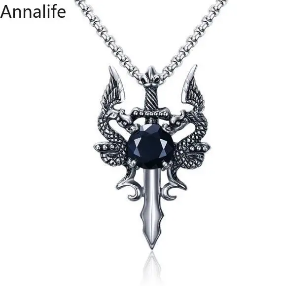 2019 ожерелье в стиле панк с подвеской Винтажные Украшения крестом двойного