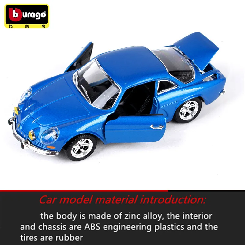 Bburago 1:24 1971 Renault Alpine моделирование брелок для автомобильных ключей модель ремесел